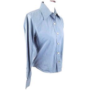 Banana Republic Womens Blouse Sz S Blue Gray